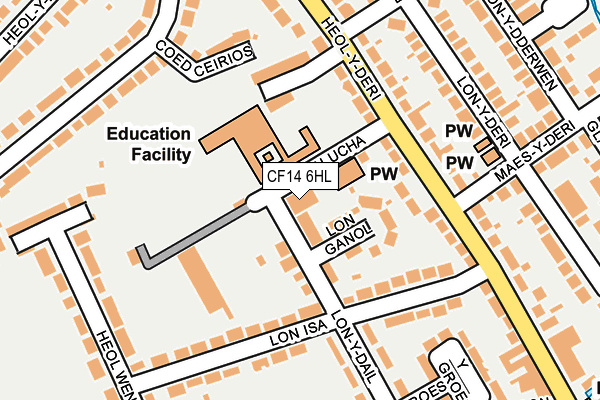 CF14 6HL map - OS OpenMap – Local (Ordnance Survey) CF14 6HL map - OS OpenMap – Local (Ordnance Survey)