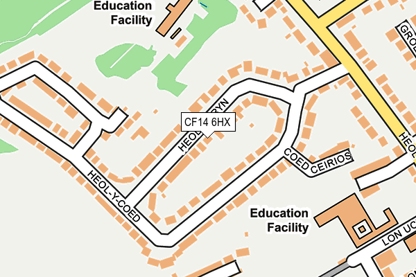 CF14 6HX map - OS OpenMap – Local (Ordnance Survey) CF14 6HX map - OS OpenMap – Local (Ordnance Survey)