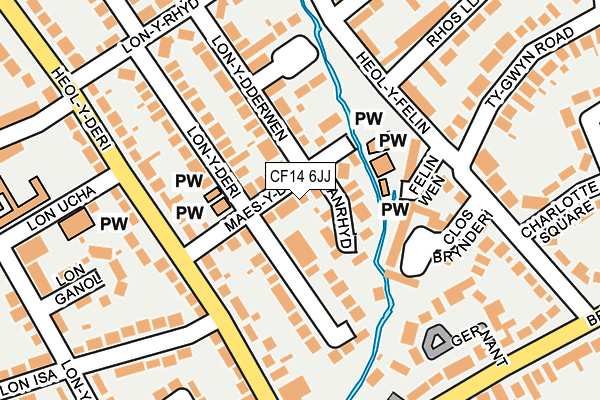 CF14 6JJ map - OS OpenMap – Local (Ordnance Survey) CF14 6JJ map - OS OpenMap – Local (Ordnance Survey)