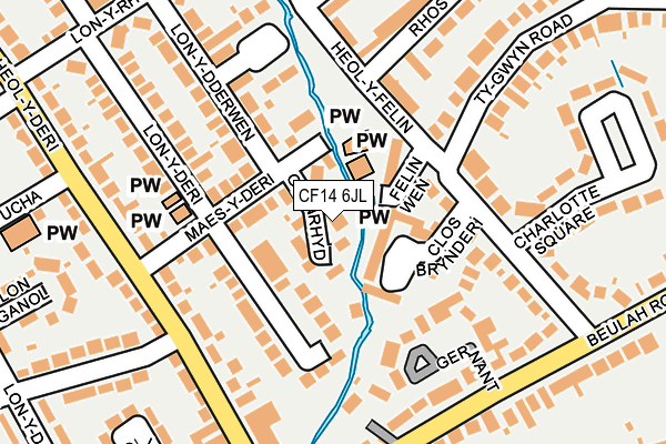 CF14 6JL map - OS OpenMap – Local (Ordnance Survey) CF14 6JL map - OS OpenMap – Local (Ordnance Survey)