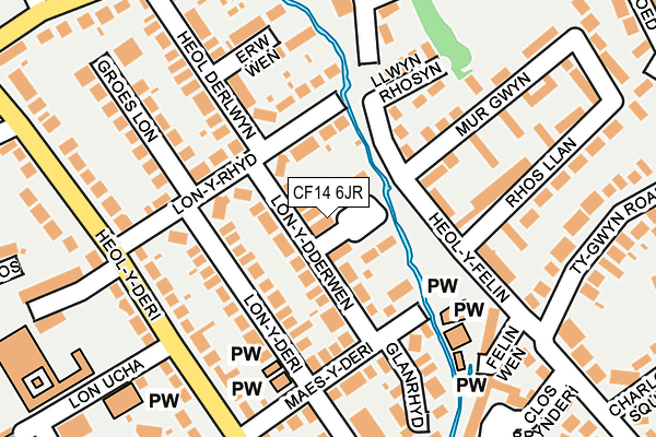 CF14 6JR map - OS OpenMap – Local (Ordnance Survey) CF14 6JR map - OS OpenMap – Local (Ordnance Survey)
