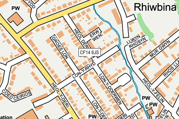 CF14 6JS map - OS OpenMap – Local (Ordnance Survey) CF14 6JS map - OS OpenMap – Local (Ordnance Survey)