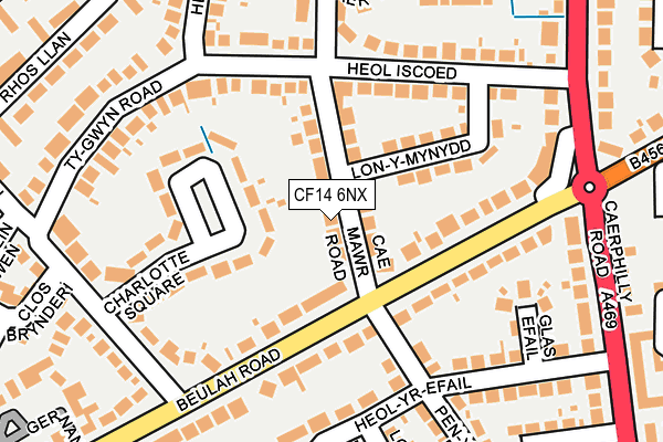 CF14 6NX map - OS OpenMap – Local (Ordnance Survey) CF14 6NX map - OS OpenMap – Local (Ordnance Survey)
