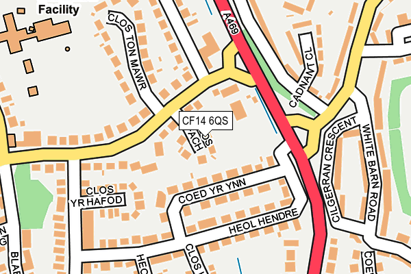 CF14 6QS map - OS OpenMap – Local (Ordnance Survey) CF14 6QS map - OS OpenMap – Local (Ordnance Survey)