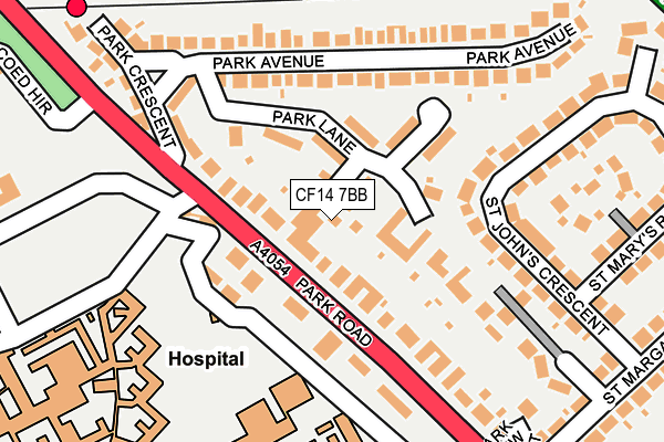 CF14 7BB map - OS OpenMap – Local (Ordnance Survey) CF14 7BB map - OS OpenMap – Local (Ordnance Survey)