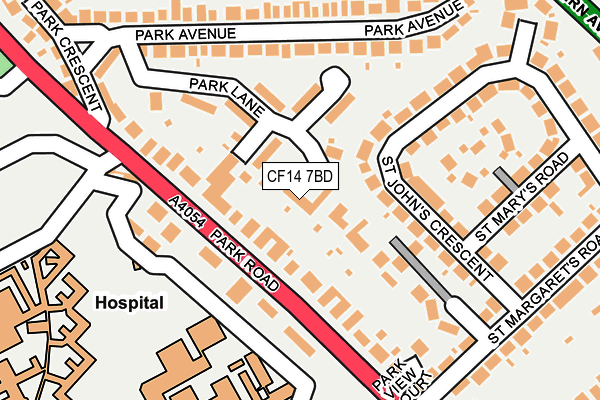 CF14 7BD map - OS OpenMap – Local (Ordnance Survey) CF14 7BD map - OS OpenMap – Local (Ordnance Survey)
