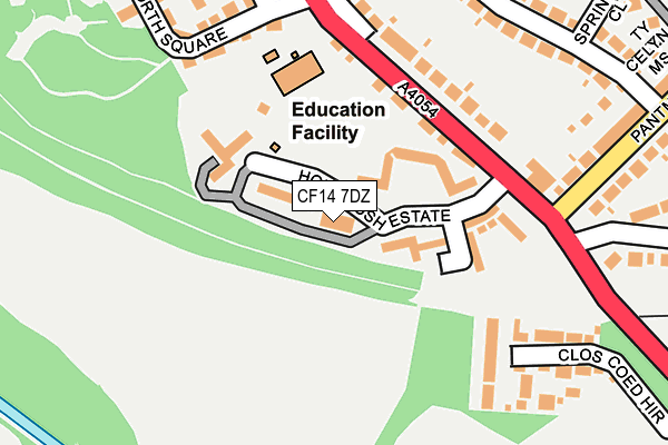 CF14 7DZ map - OS OpenMap – Local (Ordnance Survey) CF14 7DZ map - OS OpenMap – Local (Ordnance Survey)