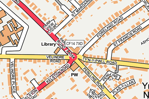 CF14 7XD map - OS OpenMap – Local (Ordnance Survey) CF14 7XD map - OS OpenMap – Local (Ordnance Survey)