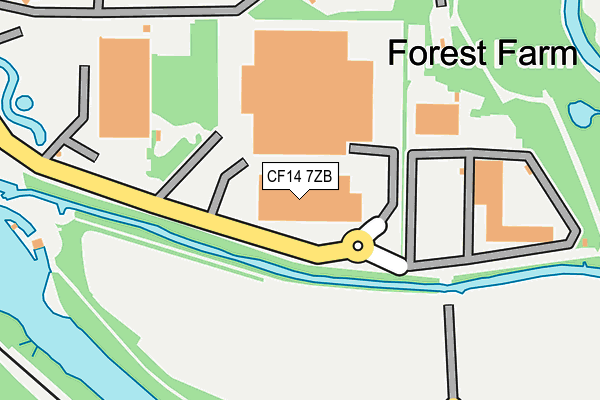 CF14 7ZB map - OS OpenMap – Local (Ordnance Survey) CF14 7ZB map - OS OpenMap – Local (Ordnance Survey)