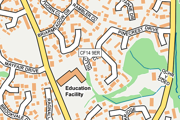 CF14 9ER map - OS OpenMap – Local (Ordnance Survey) CF14 9ER map - OS OpenMap – Local (Ordnance Survey)