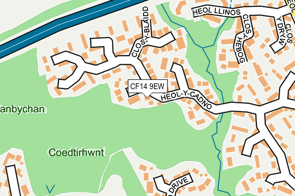 CF14 9EW map - OS OpenMap – Local (Ordnance Survey) CF14 9EW map - OS OpenMap – Local (Ordnance Survey)