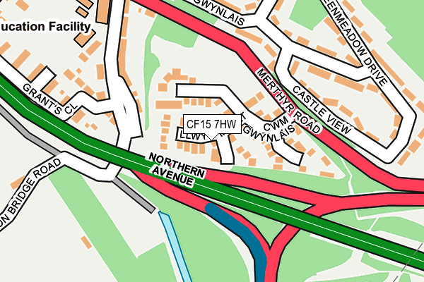 CF15 7HW map - OS OpenMap – Local (Ordnance Survey) CF15 7HW map - OS OpenMap – Local (Ordnance Survey)
