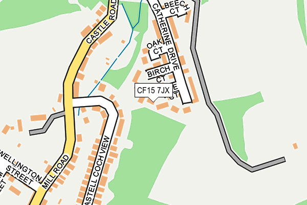 CF15 7JX map - OS OpenMap – Local (Ordnance Survey) CF15 7JX map - OS OpenMap – Local (Ordnance Survey)