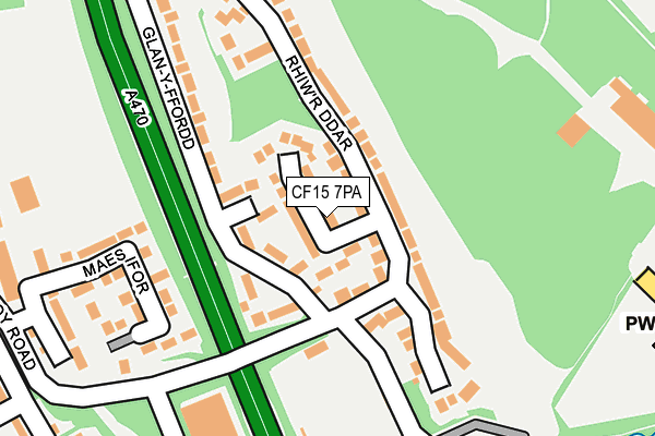 CF15 7PA map - OS OpenMap – Local (Ordnance Survey) CF15 7PA map - OS OpenMap – Local (Ordnance Survey)