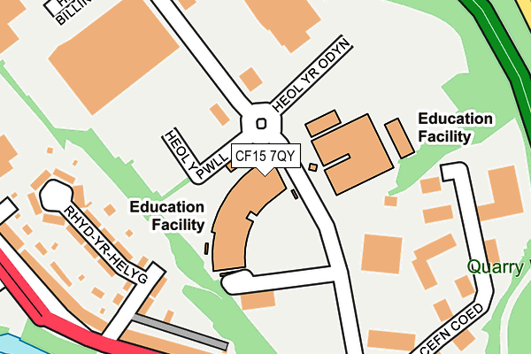 CF15 7QY map - OS OpenMap – Local (Ordnance Survey) CF15 7QY map - OS OpenMap – Local (Ordnance Survey)