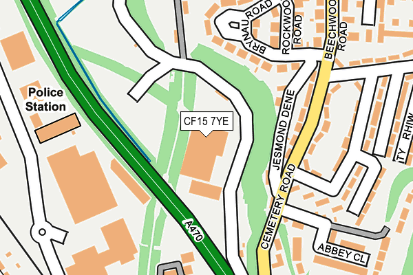 CF15 7YE map - OS OpenMap – Local (Ordnance Survey) CF15 7YE map - OS OpenMap – Local (Ordnance Survey)