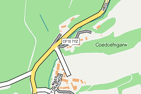 CF15 7YZ map - OS OpenMap – Local (Ordnance Survey) CF15 7YZ map - OS OpenMap – Local (Ordnance Survey)