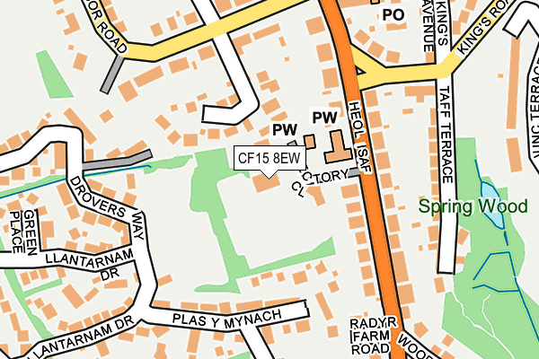 CF15 8EW map - OS OpenMap – Local (Ordnance Survey) CF15 8EW map - OS OpenMap – Local (Ordnance Survey)