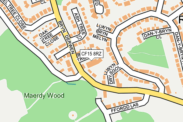 CF15 8RZ map - OS OpenMap – Local (Ordnance Survey) CF15 8RZ map - OS OpenMap – Local (Ordnance Survey)