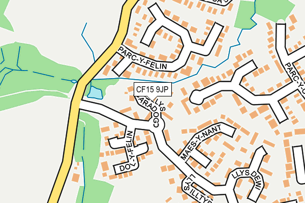 CF15 9JP map - OS OpenMap – Local (Ordnance Survey) CF15 9JP map - OS OpenMap – Local (Ordnance Survey)