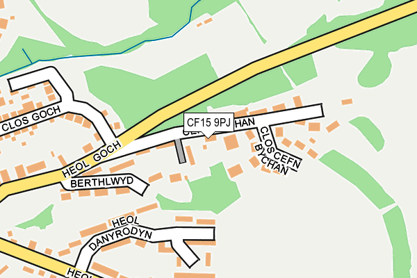 CF15 9PJ map - OS OpenMap – Local (Ordnance Survey) CF15 9PJ map - OS OpenMap – Local (Ordnance Survey)