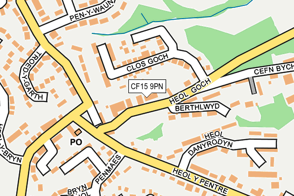 CF15 9PN map - OS OpenMap – Local (Ordnance Survey) CF15 9PN map - OS OpenMap – Local (Ordnance Survey)