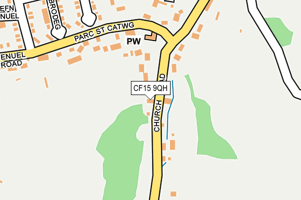 CF15 9QH map - OS OpenMap – Local (Ordnance Survey) CF15 9QH map - OS OpenMap – Local (Ordnance Survey)