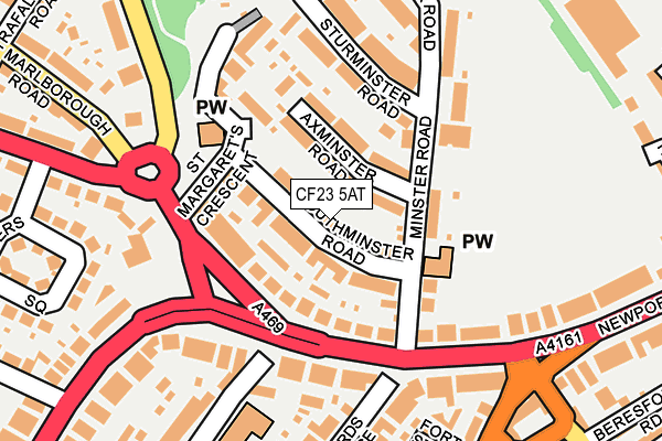 CF23 5AT map - OS OpenMap – Local (Ordnance Survey) CF23 5AT map - OS OpenMap – Local (Ordnance Survey)
