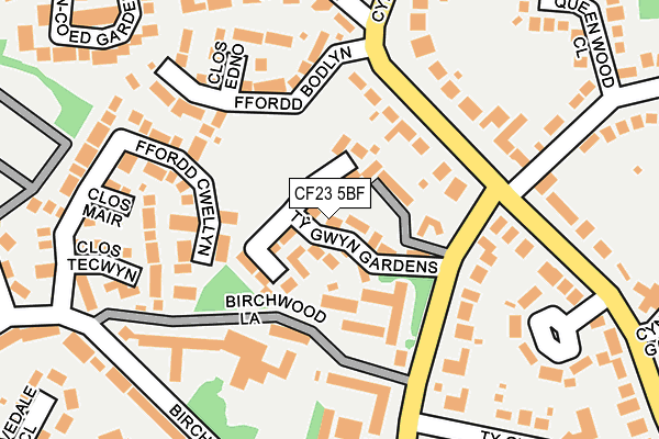 CF23 5BF map - OS OpenMap – Local (Ordnance Survey) CF23 5BF map - OS OpenMap – Local (Ordnance Survey)