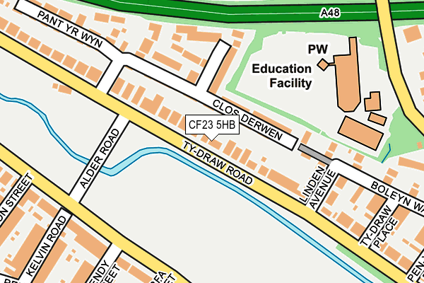 CF23 5HB map - OS OpenMap – Local (Ordnance Survey)