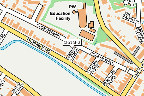 CF23 5HG map - OS OpenMap – Local (Ordnance Survey) CF23 5HG map - OS OpenMap – Local (Ordnance Survey)