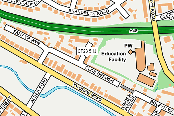 CF23 5HJ map - OS OpenMap – Local (Ordnance Survey) CF23 5HJ map - OS OpenMap – Local (Ordnance Survey)