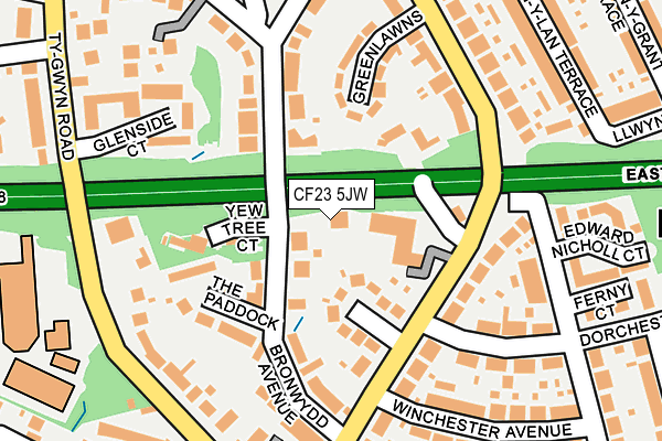 CF23 5JW map - OS OpenMap – Local (Ordnance Survey) CF23 5JW map - OS OpenMap – Local (Ordnance Survey)