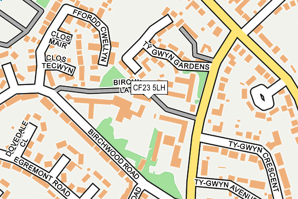 CF23 5LH map - OS OpenMap – Local (Ordnance Survey) CF23 5LH map - OS OpenMap – Local (Ordnance Survey)
