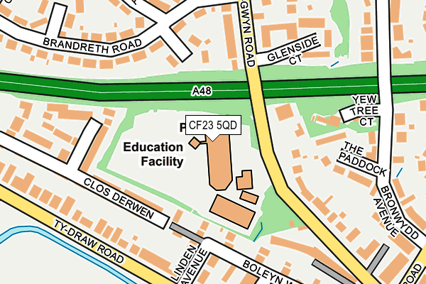 CF23 5QD map - OS OpenMap – Local (Ordnance Survey) CF23 5QD map - OS OpenMap – Local (Ordnance Survey)