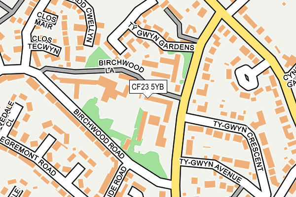 CF23 5YB map - OS OpenMap – Local (Ordnance Survey) CF23 5YB map - OS OpenMap – Local (Ordnance Survey)