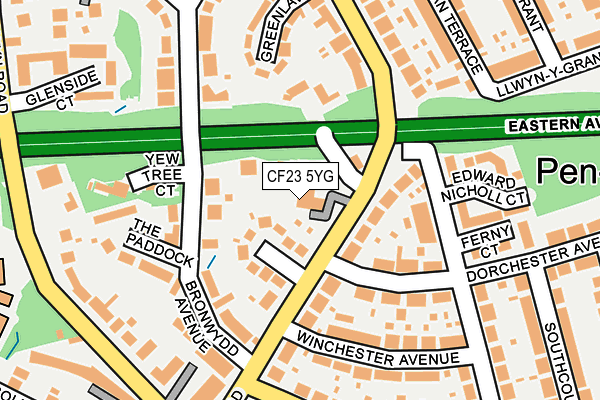 CF23 5YG map - OS OpenMap – Local (Ordnance Survey) CF23 5YG map - OS OpenMap – Local (Ordnance Survey)