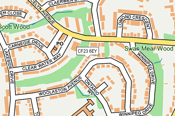 CF23 6EY map - OS OpenMap – Local (Ordnance Survey) CF23 6EY map - OS OpenMap – Local (Ordnance Survey)