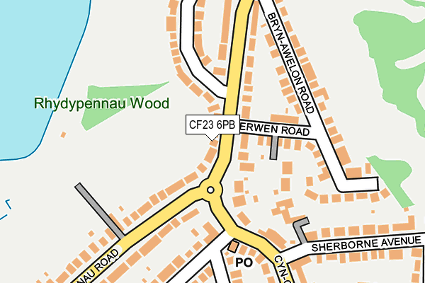 CF23 6PB map - OS OpenMap – Local (Ordnance Survey) CF23 6PB map - OS OpenMap – Local (Ordnance Survey)