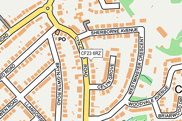 CF23 6RZ map - OS OpenMap – Local (Ordnance Survey) CF23 6RZ map - OS OpenMap – Local (Ordnance Survey)