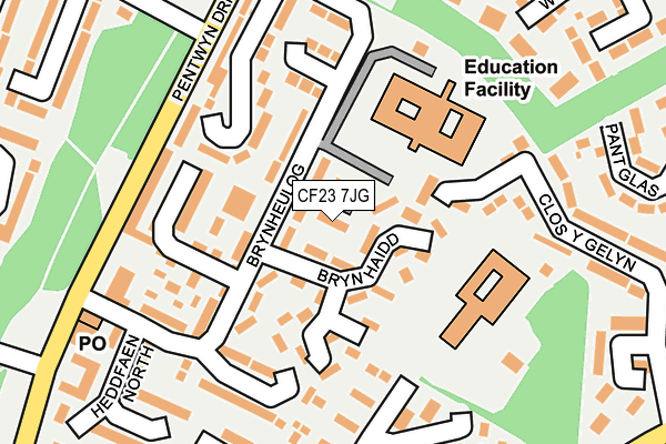 CF23 7JG map - OS OpenMap – Local (Ordnance Survey) CF23 7JG map - OS OpenMap – Local (Ordnance Survey)