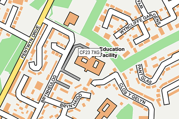 CF23 7XG map - OS OpenMap – Local (Ordnance Survey) CF23 7XG map - OS OpenMap – Local (Ordnance Survey)