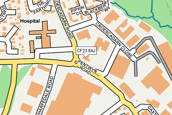 CF23 8AJ map - OS OpenMap – Local (Ordnance Survey) CF23 8AJ map - OS OpenMap – Local (Ordnance Survey)
