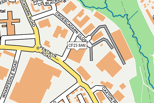 CF23 8AN map - OS OpenMap – Local (Ordnance Survey) CF23 8AN map - OS OpenMap – Local (Ordnance Survey)