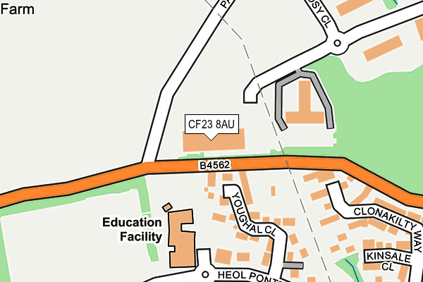 CF23 8AU map - OS OpenMap – Local (Ordnance Survey) CF23 8AU map - OS OpenMap – Local (Ordnance Survey)