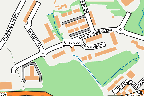 CF23 8BB map - OS OpenMap – Local (Ordnance Survey) CF23 8BB map - OS OpenMap – Local (Ordnance Survey)