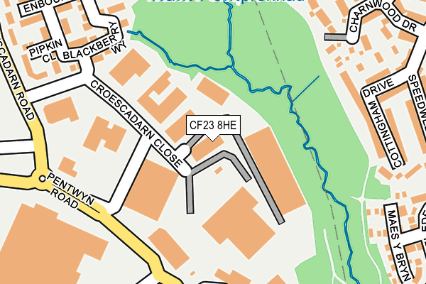 CF23 8HE map - OS OpenMap – Local (Ordnance Survey) CF23 8HE map - OS OpenMap – Local (Ordnance Survey)