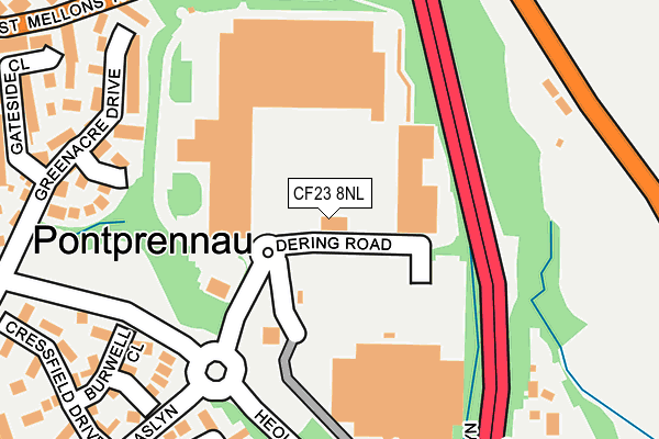 CF23 8NL map - OS OpenMap – Local (Ordnance Survey) CF23 8NL map - OS OpenMap – Local (Ordnance Survey)