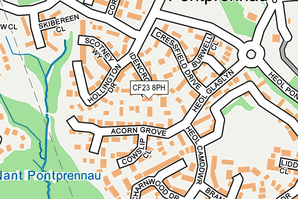 CF23 8PH map - OS OpenMap – Local (Ordnance Survey) CF23 8PH map - OS OpenMap – Local (Ordnance Survey)