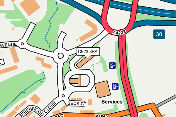 CF23 8RA map - OS OpenMap – Local (Ordnance Survey) CF23 8RA map - OS OpenMap – Local (Ordnance Survey)